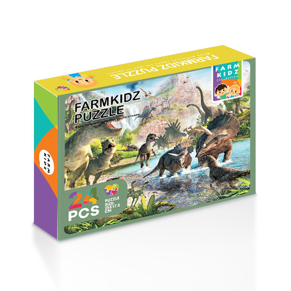 (Tech Inspire) : FK3-จิ๊กซอว์กล่อง 24PCS-B : Farmkidz Puzzle Box 24PCS (FK3-PZB-MIX20-B) BOX : W15.4