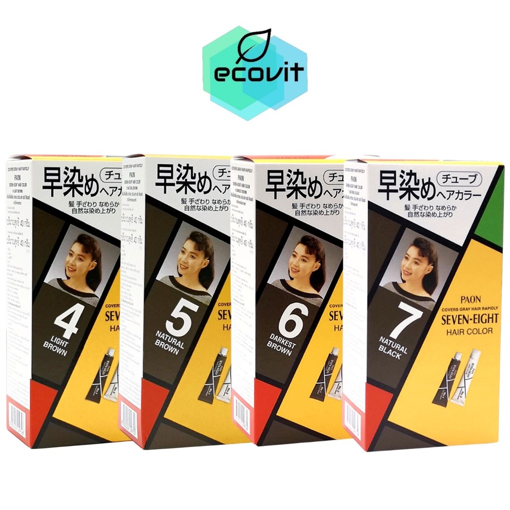 Paon Seven-Eight Hair Color พาออน เซเว่น-เอท ครีมเปลี่ยนสีผม [1 กล่อง] [มีให้เลือก 4 สี]