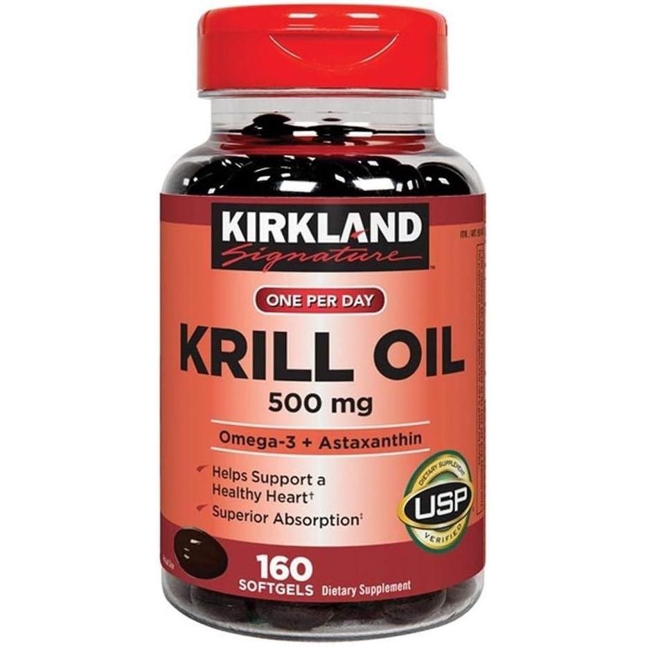 Kirkland Signature Krill Oil 500 มก., 160 ซอฟท์เจล