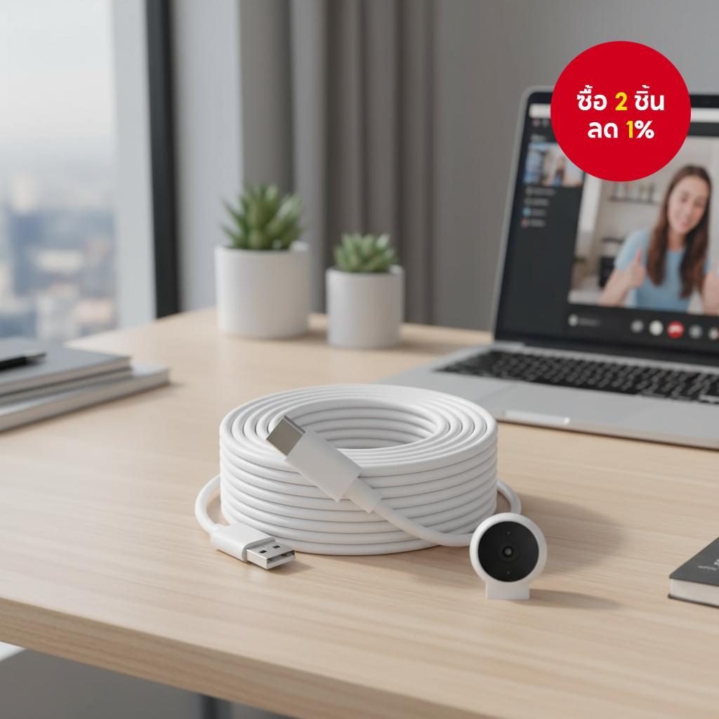 สาย USB-C to USB-C ขนาด 3M/5M/8M/10M/12M - ถ่ายโอนข้อมูลเร็ว & ส่งพลังงานสําหรับกล้องและโทรศัพท์