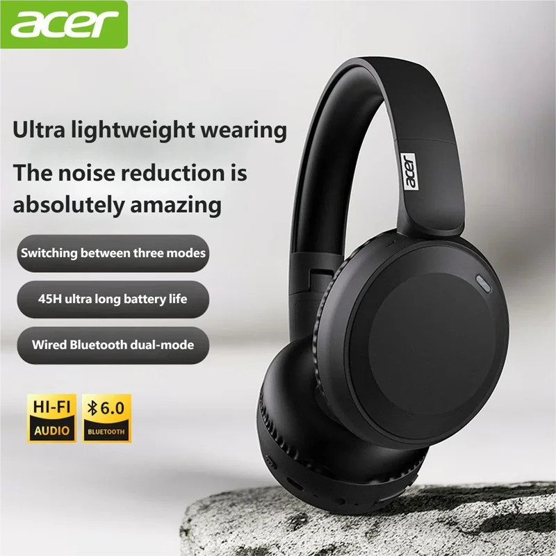 Acer โอ้205 หูฟังบลูทูธไร้สาย หูฟังครอบหูพับได้พร้อมไดรเวอร์ 40 มม. บลูทูธหลายจุด 6.0 สําหรับบ้าน,สํ