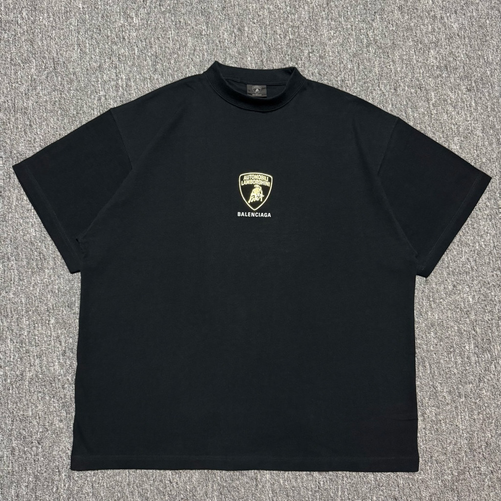 Balenciaga ฤดูร้อนสไตล์ใหม่แขนสั้นเสื้อยืดผู้ชายผู้หญิงคู่รอบคอ Street สไตล์สบายสบายๆขนาดใหญ่ Basic 