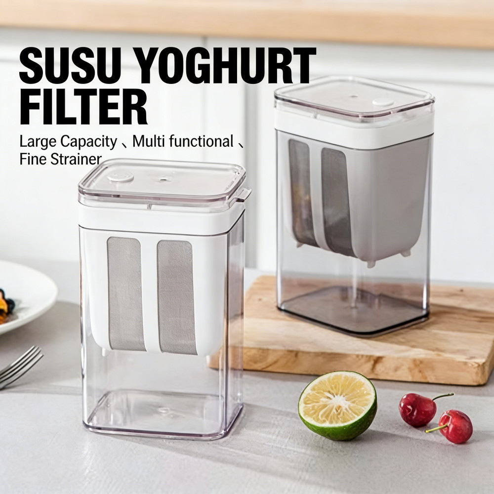 STRAINER FILTER JAR CONTAINER YOGURT MULTIFUNCTIONAL MILK FILTER 1100ML