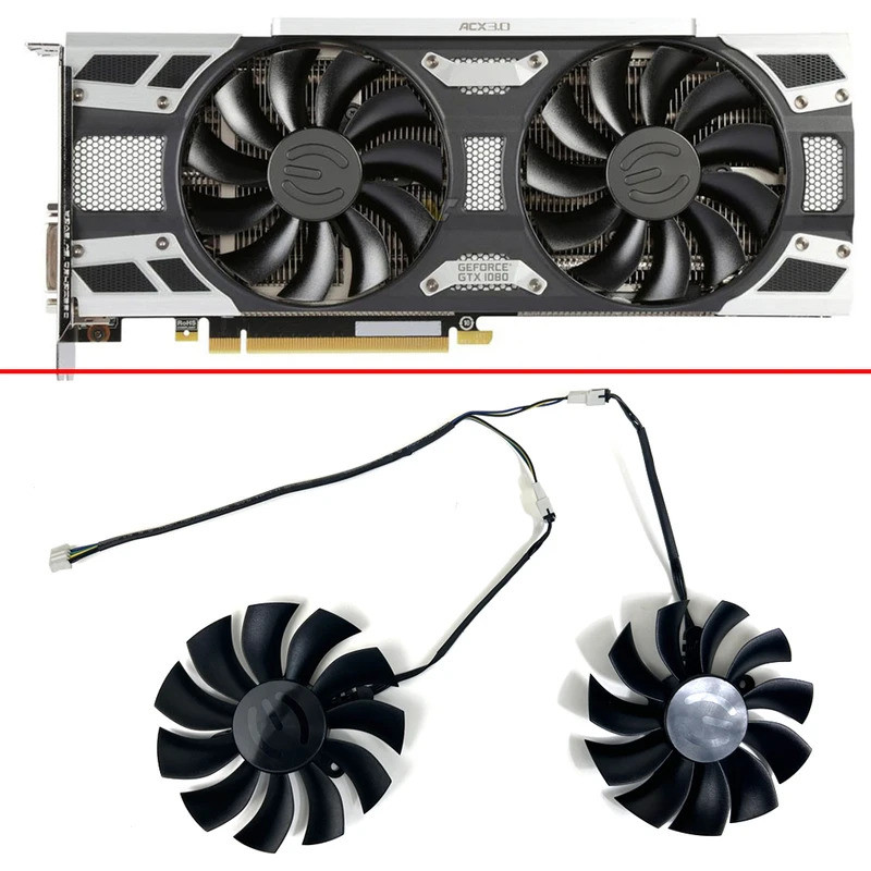 I2pcs DIY 87 มม.4PIN PLA09215B12H GTX1080 TI GTX1070 1060 GPU พัดลมสําหรับ EVGA GTX 1080 1070 1060 G