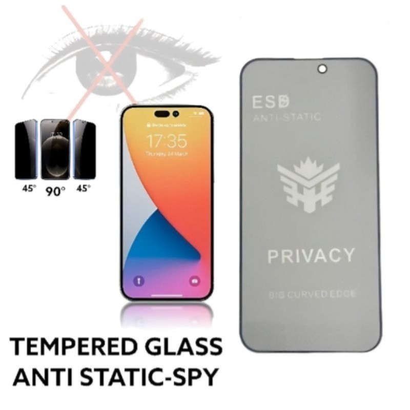 TEMPERED GLASS ESD ANTI STATIC SPY REALME 2 2 PRO 3 3 PRO 5 5S 5i 5 PRO XT X2 X2 PRO U1 GT NEO 3 GT 
