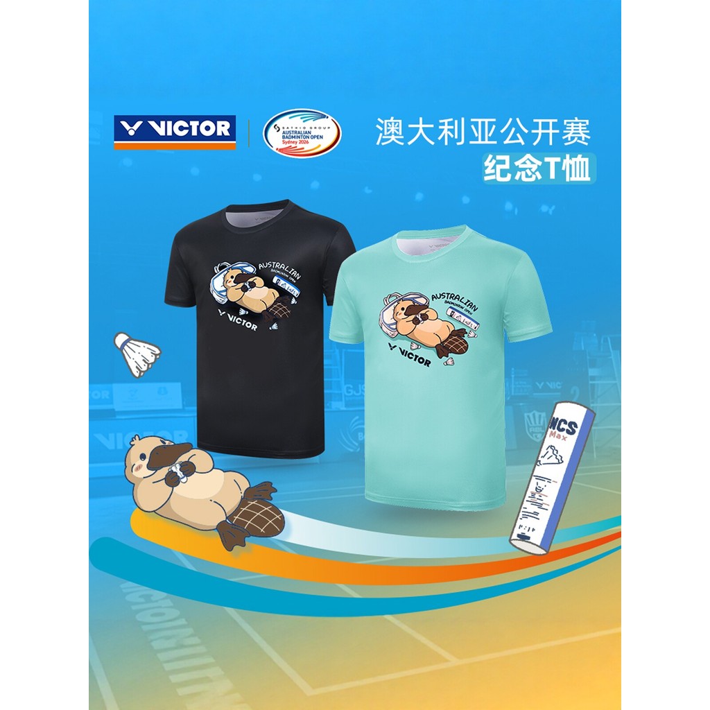 VICTOR VICTOR Badminton Jersey 2026 Australia เปิดเสื้อยืดที่ระลึก Quick-Drying T-2601ABO