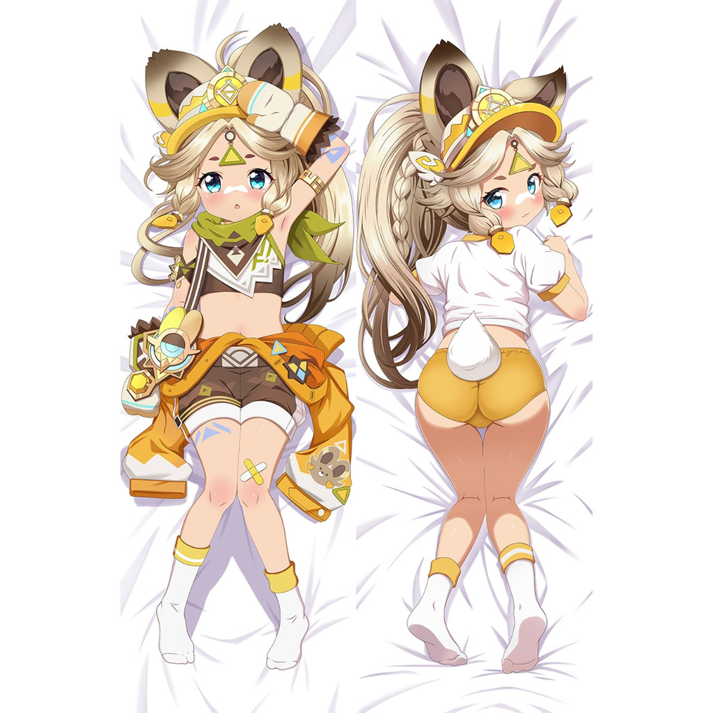 Dakimakura Furry อะนิเมะ Genshin Impact Kachina สองด้านพิมพ์ปลอกหมอนขนาดชีวิตหมอน