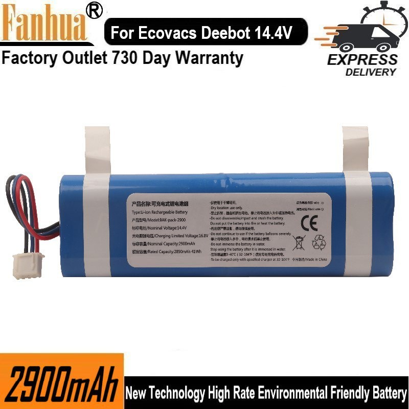 Fanhua 14.4V 2900MAh แบตเตอรี่สูญญากาศสำหรับ Ecovacs Deebot Ozmo 900 Deebot Ozmo 920 Deebot Ozmo 930