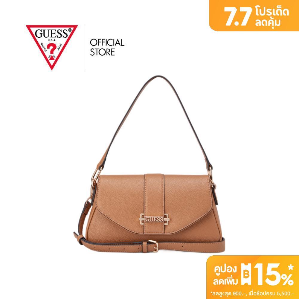 GUESS กระเป๋า รุ่น PA258604 WELLS CROSSBODY BUCKET สีน้ำตาล