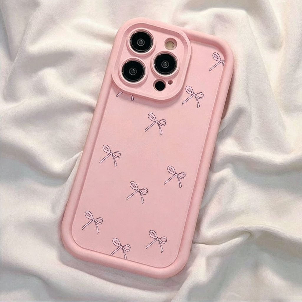 น่ารักสีชมพูโบว์กรณีRealme C100 C75 C71 C65 C63 C83 C85 C61 14X 14T 15T 16T 15X C35 Note70 Note80 C3