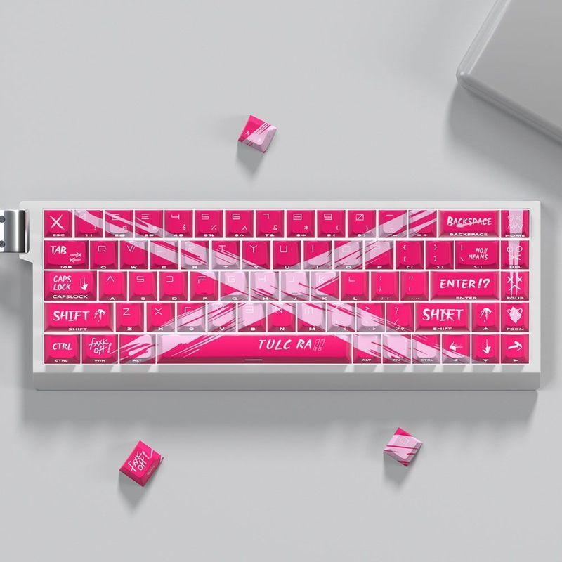 Keycap Berry Red Objection Invalid Side แกะสลักการส่ง PBT ปรับให้เข้ากับแกนแม่เหล็ก made68Ace60 คีย์