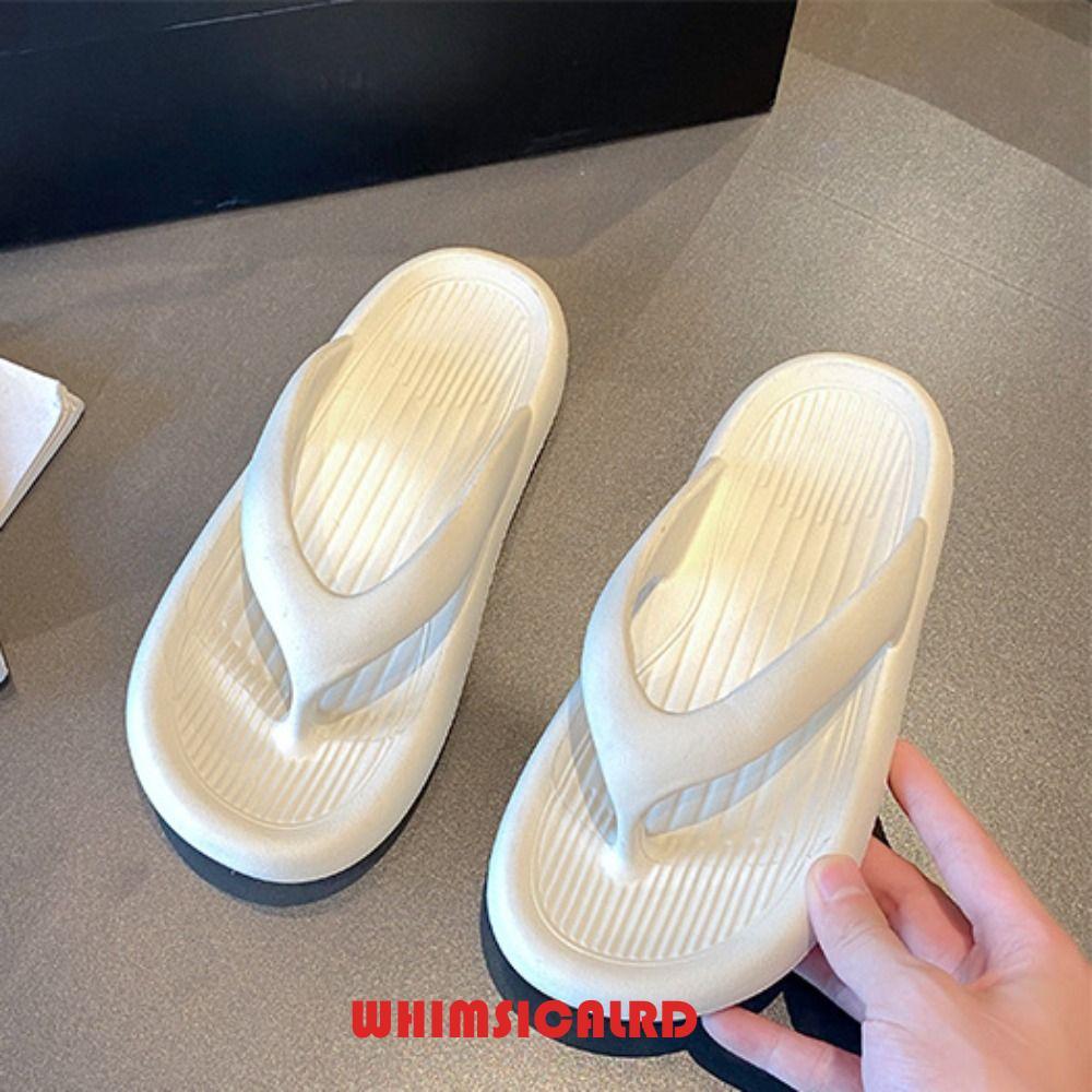 WHIMSIMSICALRD รองเท้าแตะชายหาดผู้ชาย, Anti Slip น้ําหนักเบาสวมใส่ด้านนอกรองเท้า, Simple Solid Clip Toe Beachwear นุ่ม Soled รองเท้าแตะผู้หญิงห้องน้ํา