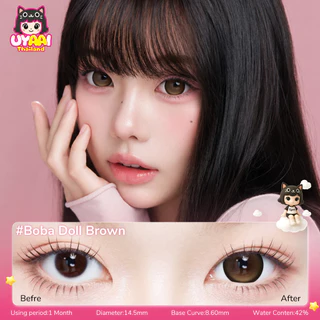 UYAAI Boba Doll series คอนแทคเลนส์ สีน้ําตาล/เทา 14.5mm (รายเดือน), Pro Max SIZE