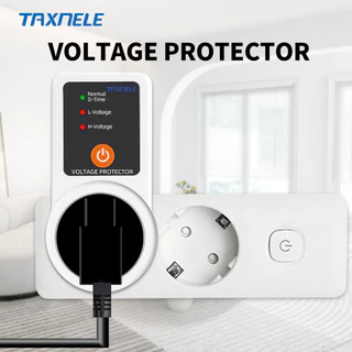 TAXNELE อัตโนมัติซ็อกเก็ตแรงดันไฟฟ้า Protector Switcher AC 220V 16A Power Surge Protector EU ปลั๊กซ็อกเก็ตแรงดันไฟฟ้าปลอดภัยตู้เย็นป้องกัน