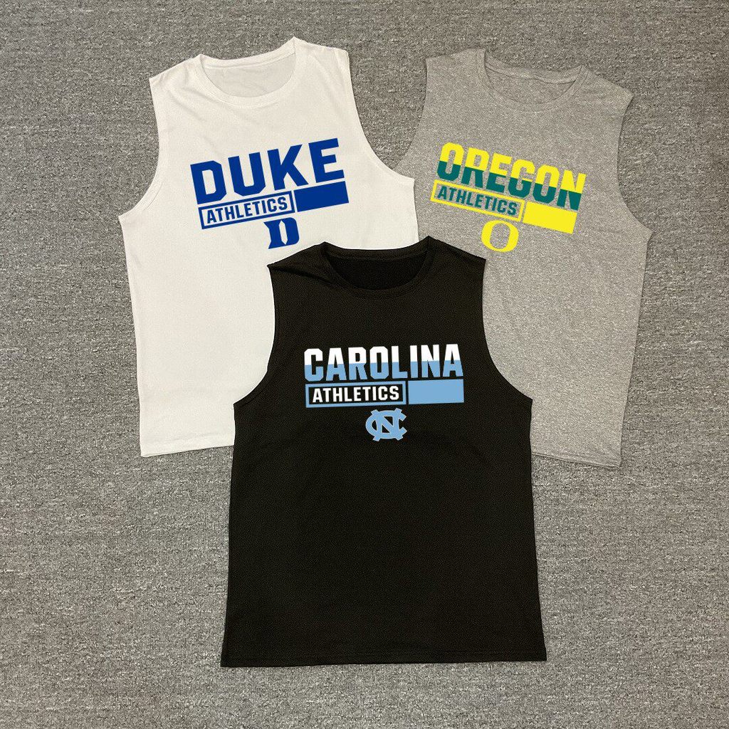 ใหม่อเมริกันกีฬาเสื้อกั๊กผู้ชายแขนกุด Duke University of North Carolina บาสเกตบอลยิงการฝึกอบรมชุดหลว