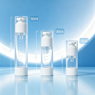 ขวดแบ่งครีมสําหรับเดินทาง 5pcs ขวดแบ่งบรรจุแบบสุญญากาศ สําหรับใส่โลชั่น เครื่องสําอาง แชมพู เหมาะกับการเดินทาง