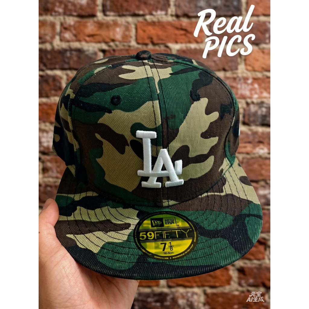 Mens Los Angeles Dodgers New Era Camouflage 59fifty Snapback Hat, หมวกกันแดด unisex casual ทุกวัน, ห