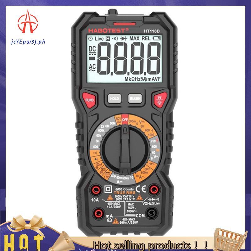 jcyepw3jHABOTEST HT118A/C/D มัลติมิเตอร์แบบดิจิตอลระดับมืออาชีพพร้อมจอแสดงผลดิจิตอลอัตโนมัติแบ็คไลท์