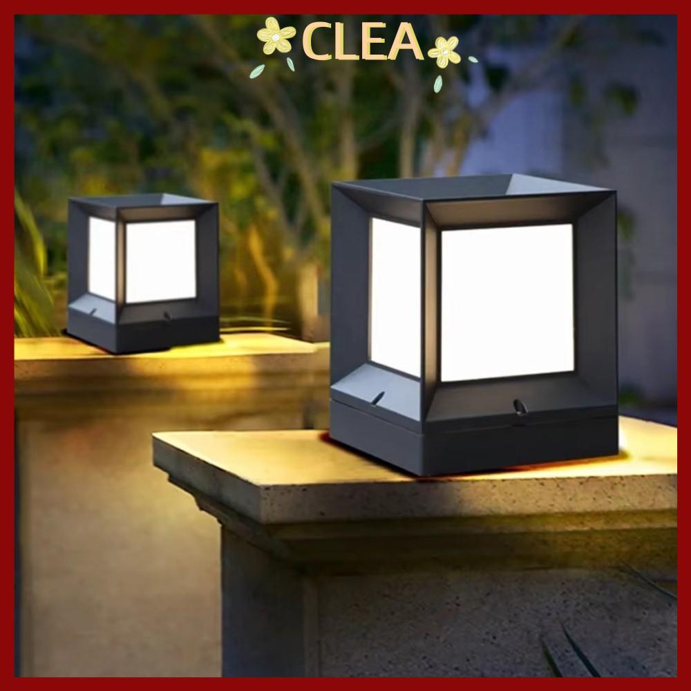 CLEA ไฟ Led โพสต์กลางแจ้ง, ไฟคอลัมน์ติดตั้ง 220V, คอลัมน์โมเดิร์น Pier IP54 กันน้ํา E27 รั้วหมวก Yar