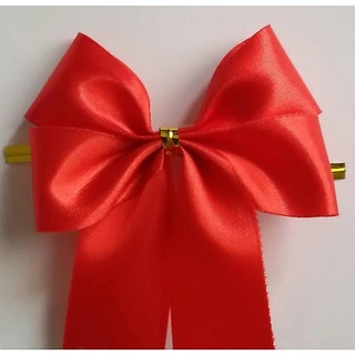 โบว์ติดของขวัญตกแต่งสินค้า ใช้ริบบิ้นขนาด 22MM ขนาดตัวโบว์ 6 cm x 6.5cm บรรจุกล่องละ 50 ชิ้น