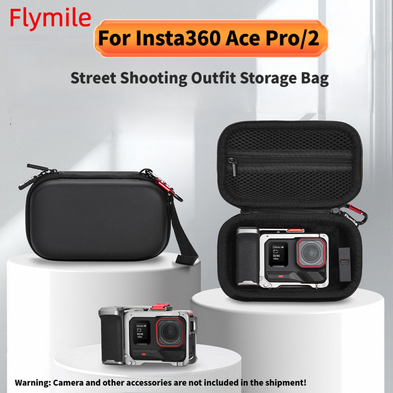 Flymile Xplorer Bundle กระเป๋าถือสําหรับ Insta360 Ace Pro 2 แบบพกพา Street Handle Kit กระเป๋าเก็บ Ca