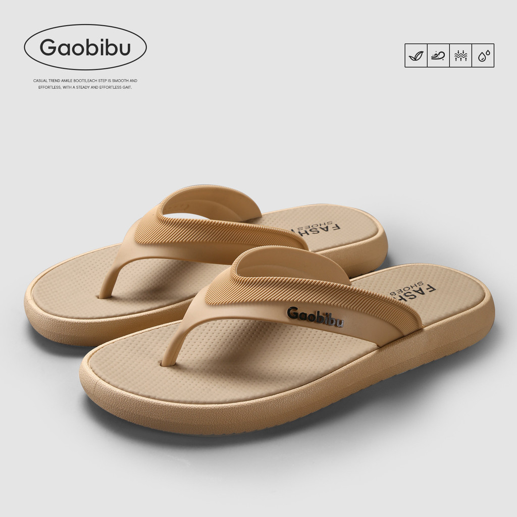รองเท้าแตะผู้ชาย PVC ฉีดสวมใส่ Non-Fading กลางแจ้ง Anti-Slip ห้องน้ําชายหาด Dual-ใช้รองเท้าแตะฤดูร้อนผู้ชาย Flip-Flops Comfor