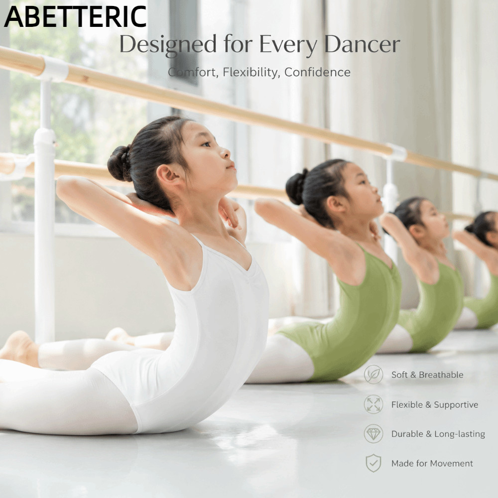 ABETTERIC บัลเล่ต์บอดี้สูท Leotard, ยืดสีขาวสาว Camisole Leotard, Professional ผ้าฝ้ายเครื่องแต่งกาย