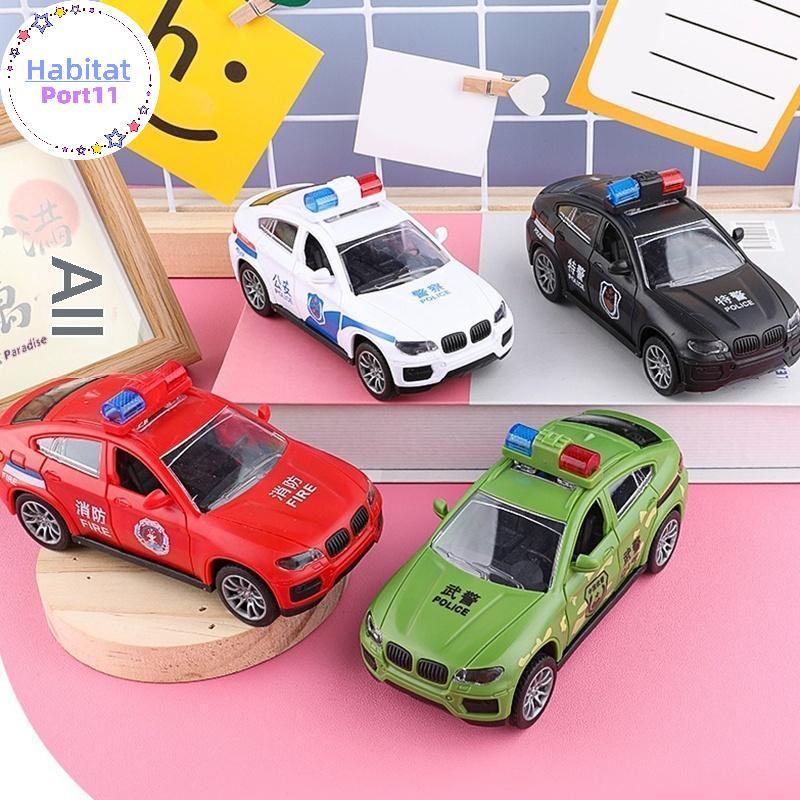HabitatPort Inertia City รถตํารวจของเล่นเปิดประตูได้แรงเสียดทานจําลองบริการยานพาหนะสําหรับเด็กของขวั