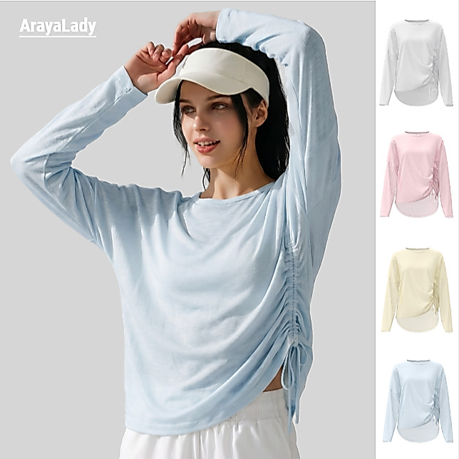 ArayaLady เสื้อคลุมบราแขนยาว เสื้อโยคะแขนยาวผ้าบางเบา ทรงหลวม สวมใส่สบาย รุ่น AT-JYWC027