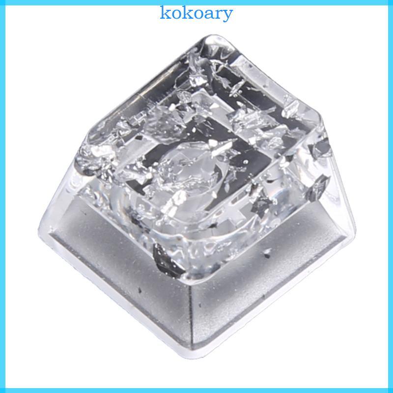 KOK Resins Keycaps โปรไฟล์ OEM R4s บุคลิกภาพโปร่งแสงเงินฟอยล์ Keycap สําหรับคีย์บอร์ดแบบกลไก 1PC