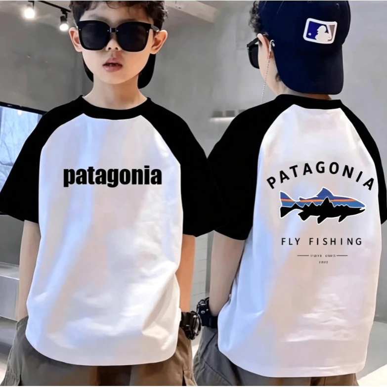 COD มีสต็อก /คุณภาพสูง เสื้อยืดเด็ก/ของขวัญฤดูกลับไปโรงเรียน เสื้อยืดเด็กผ้าฝ้ายแขน Raglan ระบายอากาศ ขนาด 100-160