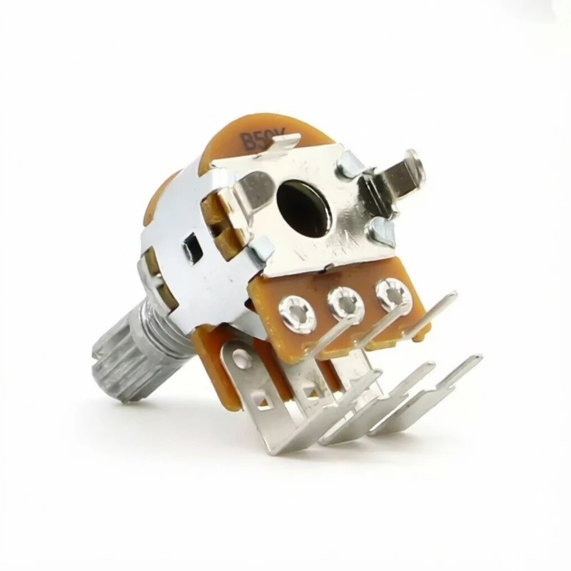 1PCS ALPHA B50K D1010 Dual Channel Audio Amplifier Volume Potentiometer 15MM Flower Shaft 6-Pin Bent