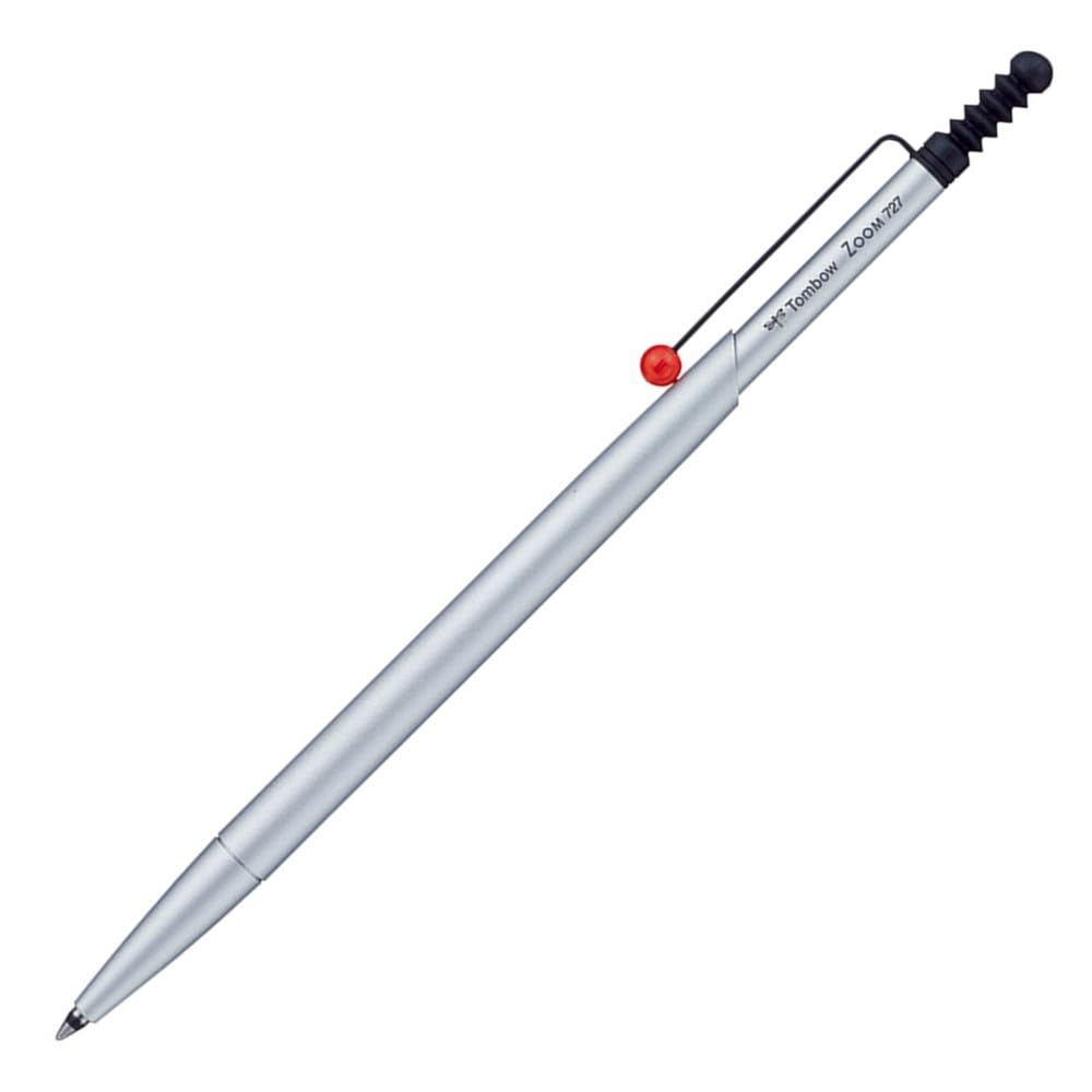 ปากกาลูกลื่น - Tombow Kuretake ZOOM 727 0.7mm Oil-Based Ballpoint Pen - Silver/Black