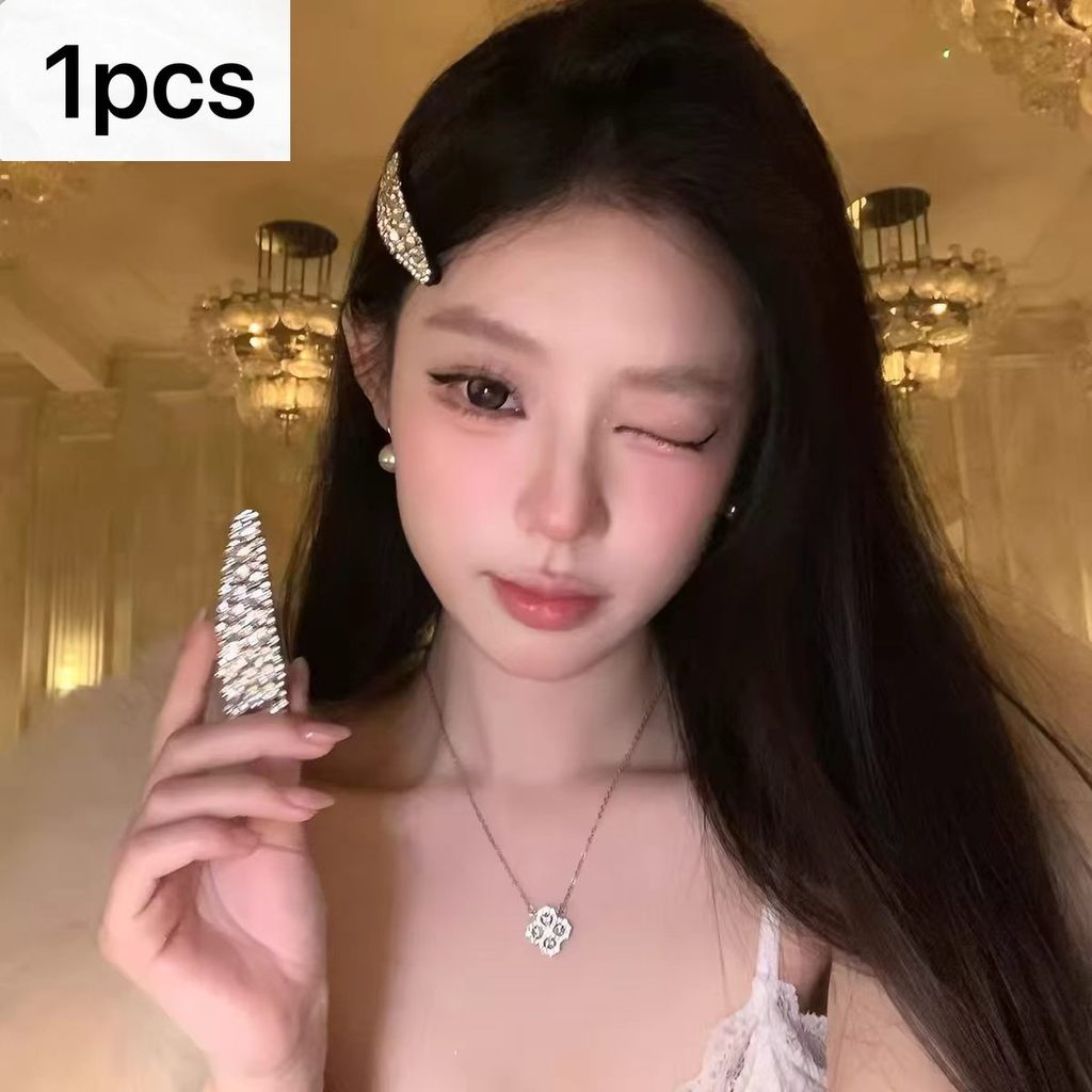 เวอร์ชั่นเกาหลี Shining Star Diamond Water Drop bb Clip แฟชั่น Classy Full Diamond Side Bangs Clip