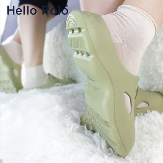Hello Polo HP8006Wรองเท้าแตะ รองเท้าหัวโต เขียวมัทฉะ นุ่มและเสริมความสูง พื้นหนา กันลื่น สําหรับสตรี แฟชั่นฤดูร้อน