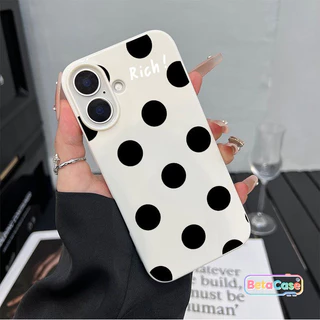 เคสไอโฟนเจลลี่ลายจุดขาวมินิมอลพรีเมียม 17Pro/16/15/14/13/12/11/ProMax/7G/7/8Plus/XS/XR/SE2/SE3