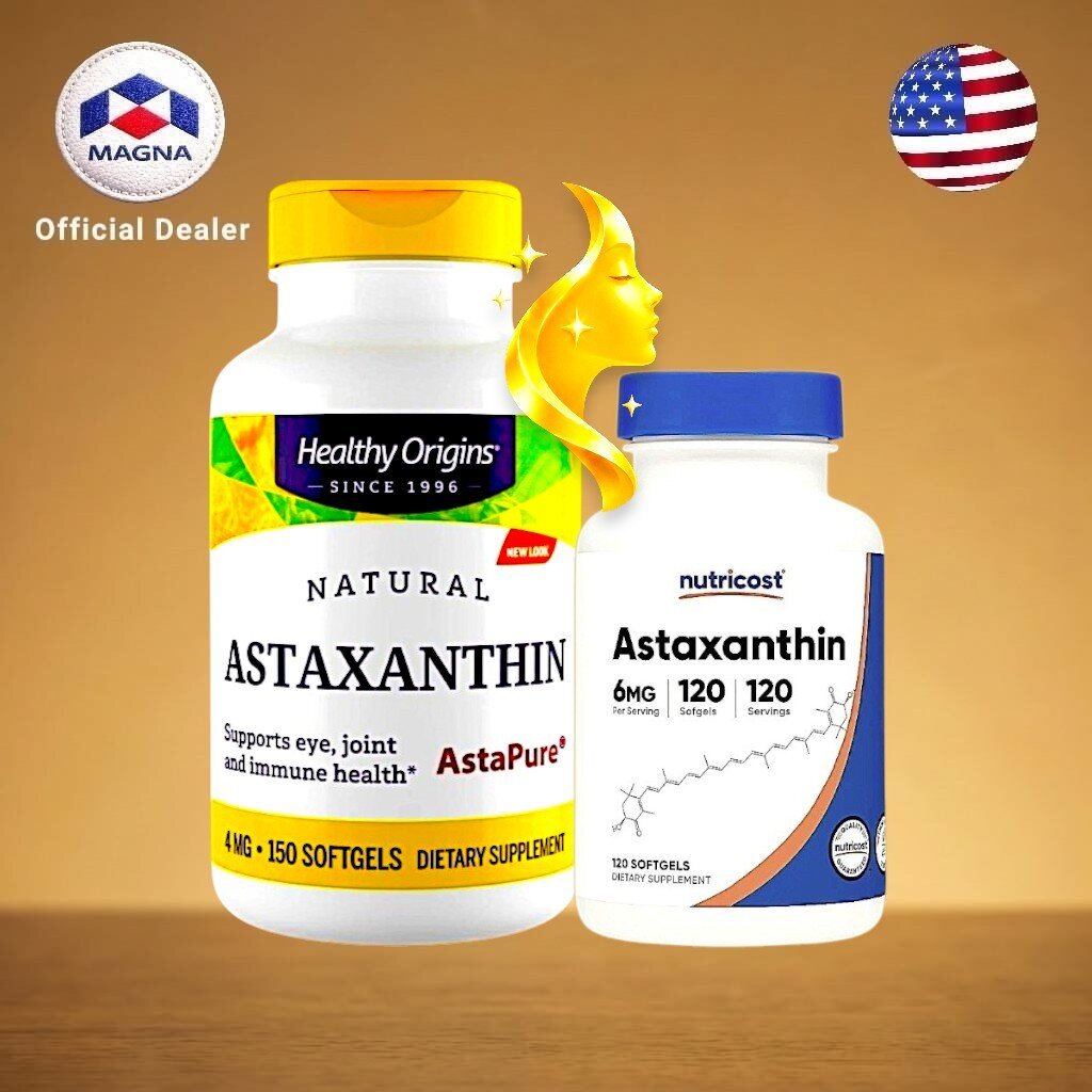 เฮลท์ตี้ ออริจินส์ | นูทรีคอสท์ แอสต้าแซนทีน ซอฟเจล Healthy Origins | Nutricost Astaxanthin /กินร่วมกับ คอลลาเจน น้ำม...