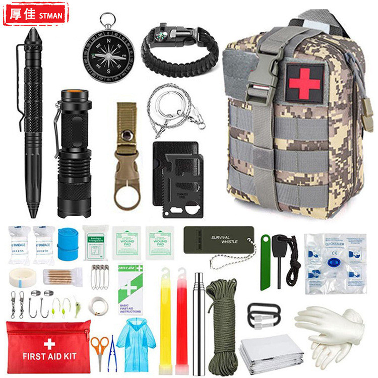 Outdoor Survival First Aid Kit Outdoor Survival Camping Emergency Kit Survival Combo Pack Tool Set