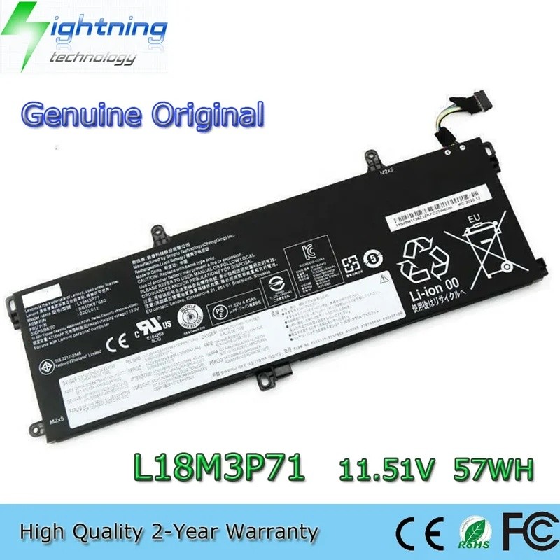 ใหม่ L18M3P71 11.52V 57Wh แบตเตอรี่แล็ปท็อปสําหรับ Lenovo ThinkPad T590 P53S T15 P15s 1st Gen Series