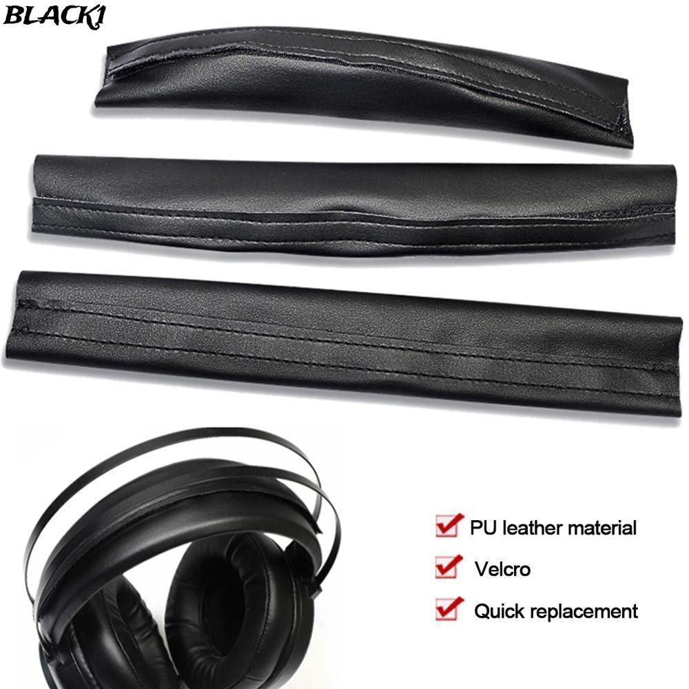 แผ่นรองคานชุดหูฟังสีดํา, หนัง PU ชุดหูฟังแบบนุ่ม Earmuff ฝาครอบ, เปลี่ยนคานป้องกัน Universal หูฟังแบบคาดศีรษะ Pad หูฟัง