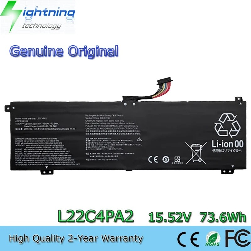 Original L22C4PA2 L22D4PA2 L22L4PA2 L22M4PA2 1542V 73.6Wh แบตเตอรี่แล็ปท็อปสําหรับ Lenovo R9000X 202