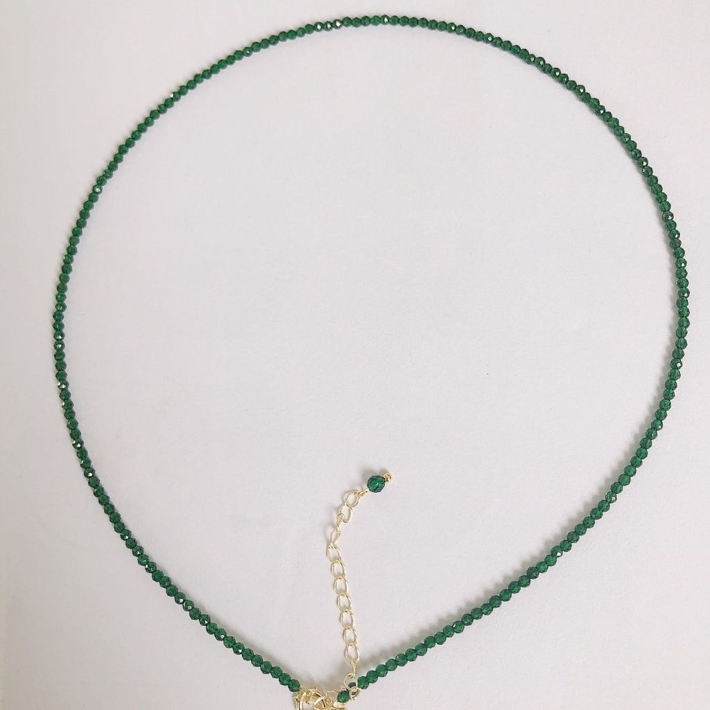 Yijing Yiwu.2mm Ultra-Fine Simple คริสตัลธรรมชาติมรกต Spinel กําไลข้อเท้าสไตล์ Classy Elegant แฟชั่น