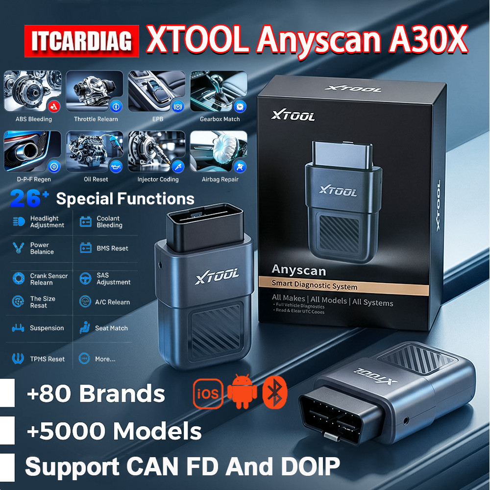 XTOOL Anyscan A30X เครื่องสแกนเนอร์แบบสองทิศทางบลูทูธ OBD2 เครื่องอ่านรหัส OBD DTC รหัส 26 + ฟังก์ชั