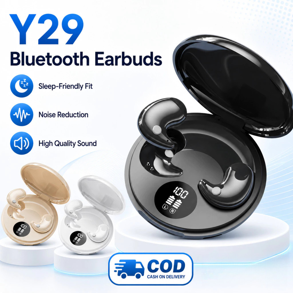 Y29 บลูทูธ IPX5 หูฟัง Sleep หูฟังไร้สายหูฟังชนิดใส่ในหูสเตอริโอลดเสียงรบกวน Hedsets Burstod