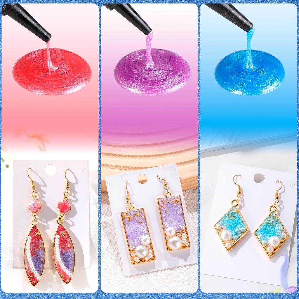 LETS RESIN Pearlescent UV Resin, เรซิน UV สี 10 สี, กลิ่นต่ํา & ฟอง Minimal สําหรับเรซิ่นหล่อและเคลื