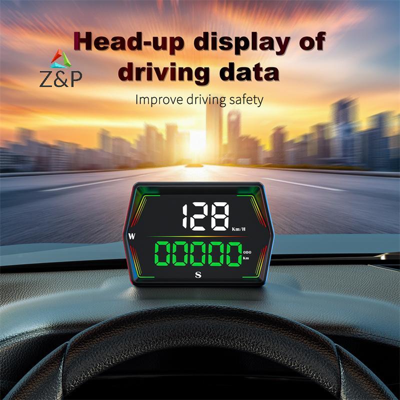 Z & P G21 HUD GPS รถ Digital Speedometer Head-Up Display Big Fon เข็มทิศ Time Overspeed Alarm สําหรั