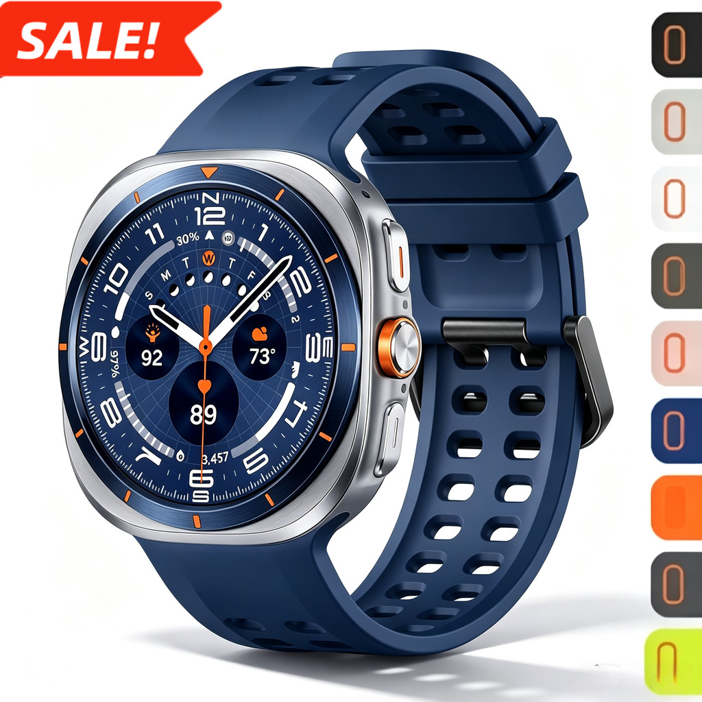 สายรัดซิลิโคนสําหรับ Samsung Galaxy Watch Ultra 47 มม.2026/2025 สร้อยข้อมือกีฬาสําหรับ Galaxy Ultra 3/2/1 47 มม.สายรัดข้อมือ