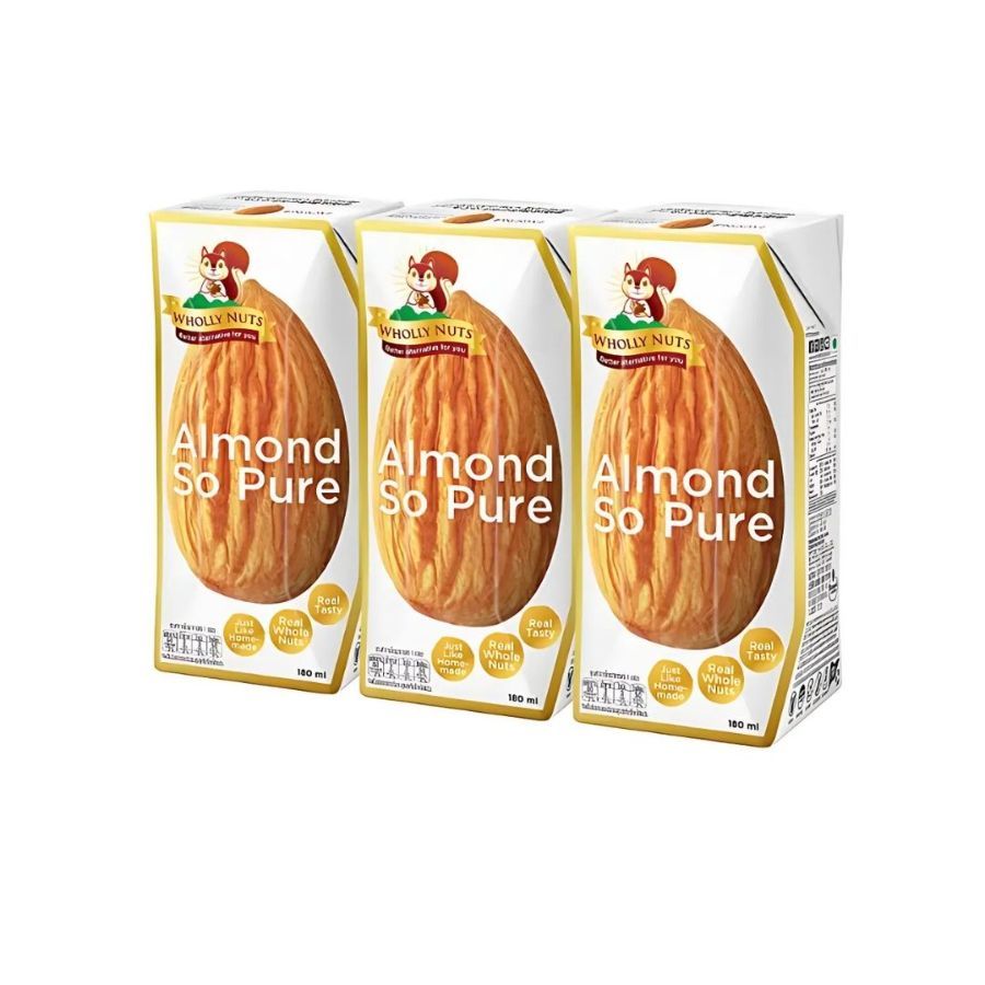 โฮลี่นัทส์ นมอัลมอนด์ Wholly Nuts Almond Milk 180ml. Pack3