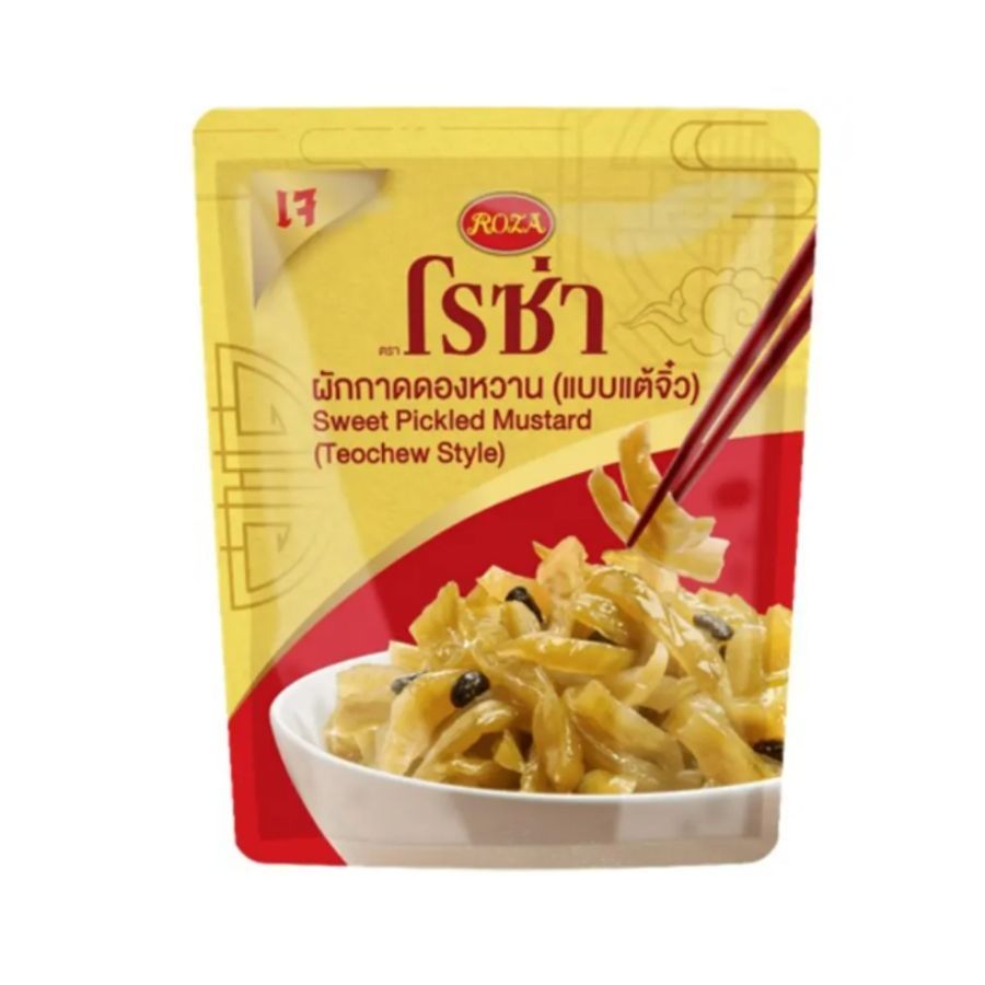 โรซ่า ผักกาดดองหวานแบบแต้จิ๋ว Roza Teochew Sweet Pickled Mustard 145g.