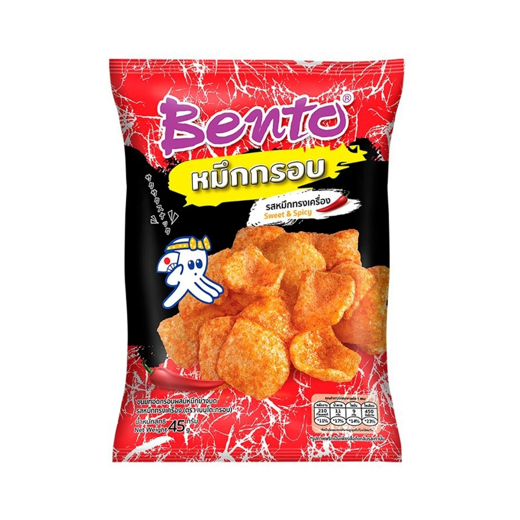 เบนโตะ หมึกกรอบทรงเครื่อง Bento Crispy Squid Sweet & Spicy 45g.